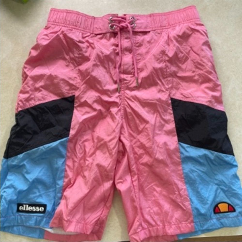 New Ellesse Mens shorts size Medium M Pink Blue Evendo Board swimwear trunks